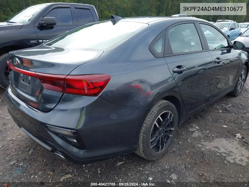 2021 Kia Forte Lxs VIN: 3KPF24AD4ME310677 Lot: 40421705