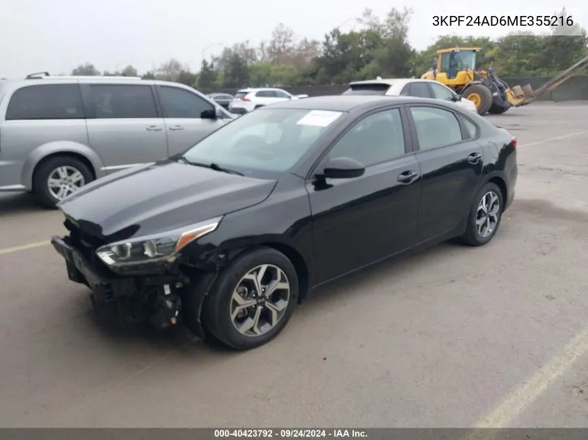 3KPF24AD6ME355216 2021 Kia Forte Fe/Lxs