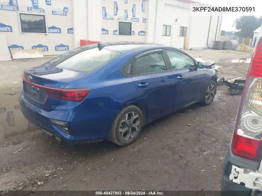 2021 Kia Forte Lxs VIN: 3KPF24AD8ME370591 Lot: 40427853