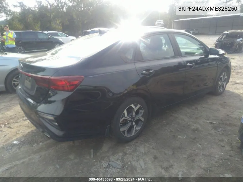 2021 Kia Forte Lxs VIN: 3KPF24ADXME325250 Lot: 40435598