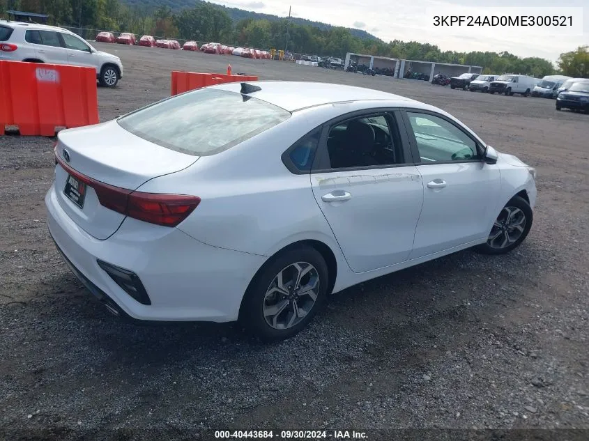 2021 Kia Forte Lxs VIN: 3KPF24AD0ME300521 Lot: 40443684