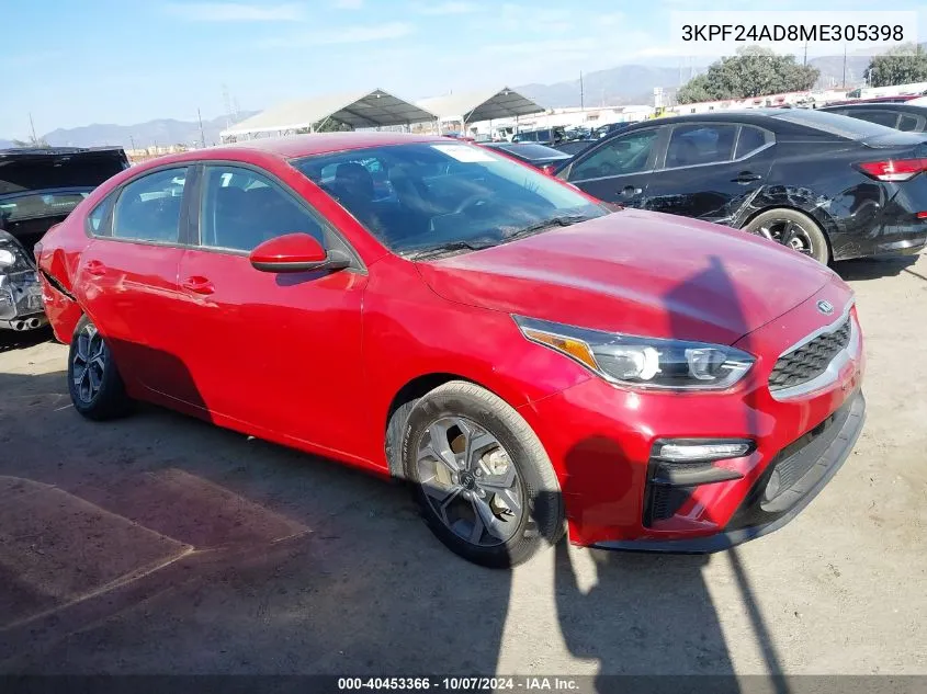 2021 Kia Forte Lxs VIN: 3KPF24AD8ME305398 Lot: 40453366