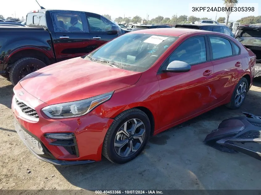 2021 Kia Forte Lxs VIN: 3KPF24AD8ME305398 Lot: 40453366