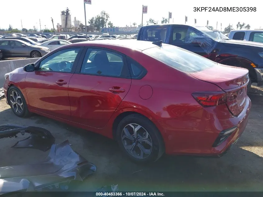 2021 Kia Forte Lxs VIN: 3KPF24AD8ME305398 Lot: 40453366