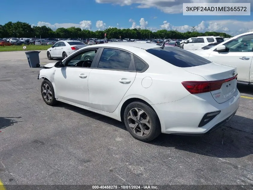 2021 Kia Forte Lxs VIN: 3KPF24AD1ME365572 Lot: 40458275