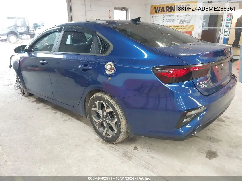 3KPF24AD8ME288361 2021 Kia Forte Lxs