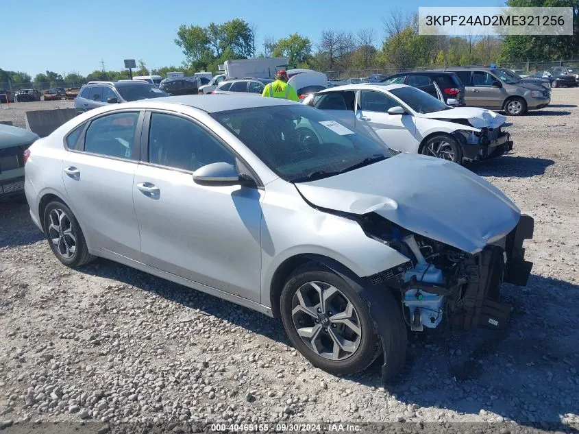 2021 Kia Forte Fe/Lxs VIN: 3KPF24AD2ME321256 Lot: 40465155