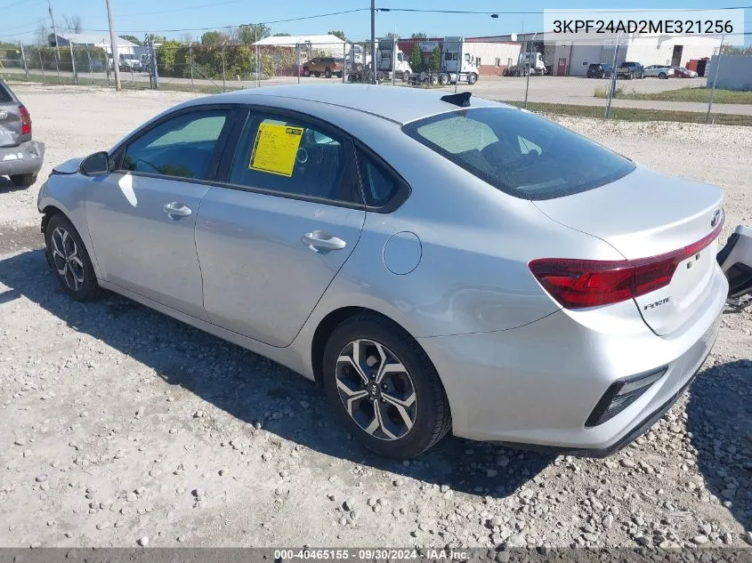 2021 Kia Forte Fe/Lxs VIN: 3KPF24AD2ME321256 Lot: 40465155