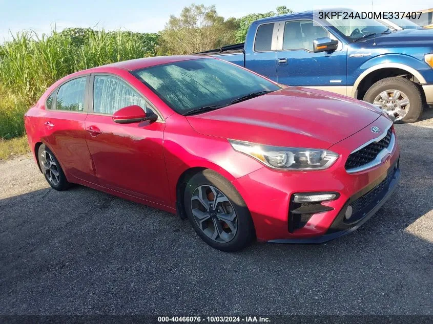 2021 Kia Forte Lxs VIN: 3KPF24AD0ME337407 Lot: 40466076