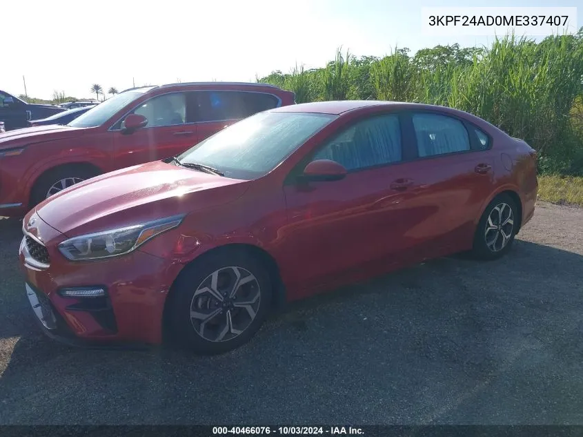 2021 Kia Forte Lxs VIN: 3KPF24AD0ME337407 Lot: 40466076