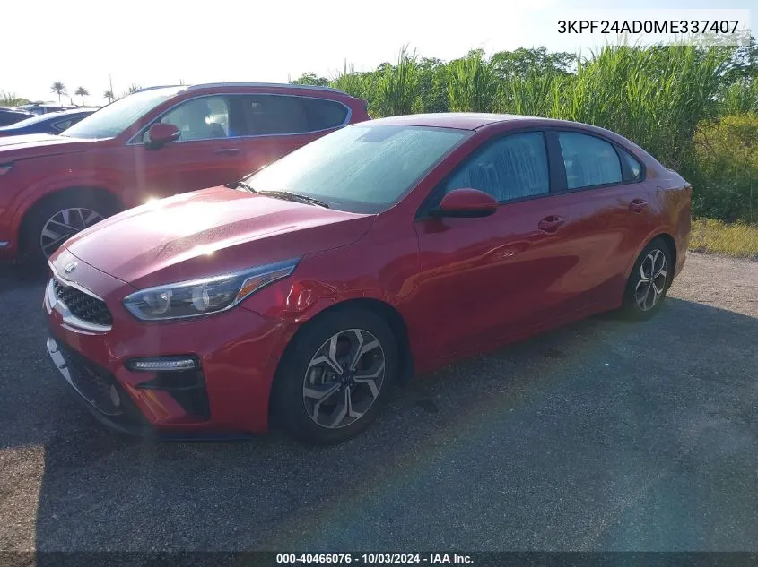 2021 Kia Forte Lxs VIN: 3KPF24AD0ME337407 Lot: 40466076