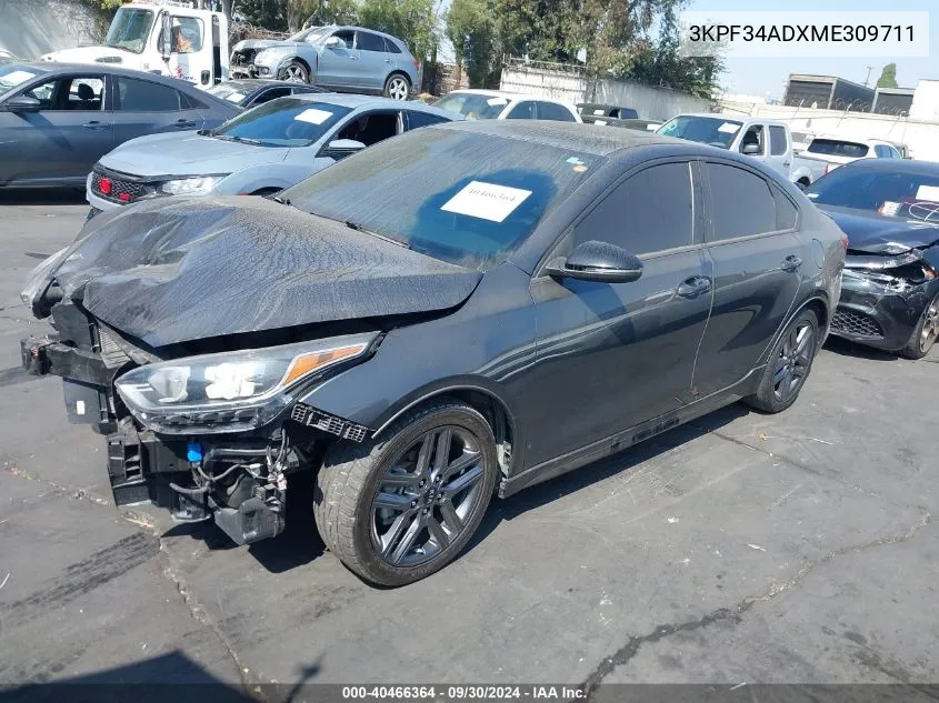 2021 Kia Forte Gt Line VIN: 3KPF34ADXME309711 Lot: 40466364