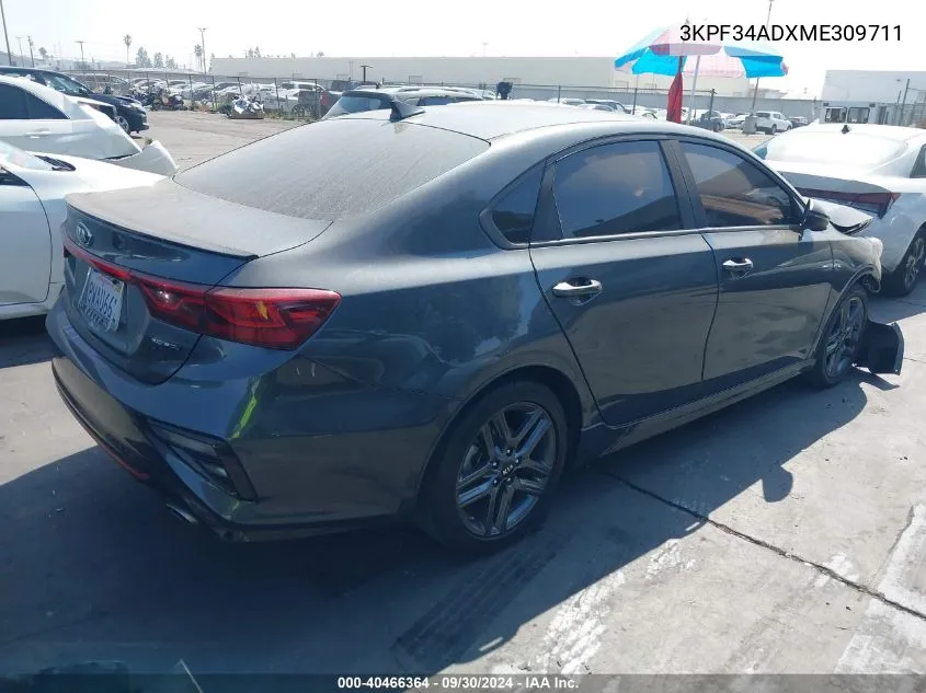 2021 Kia Forte Gt Line VIN: 3KPF34ADXME309711 Lot: 40466364