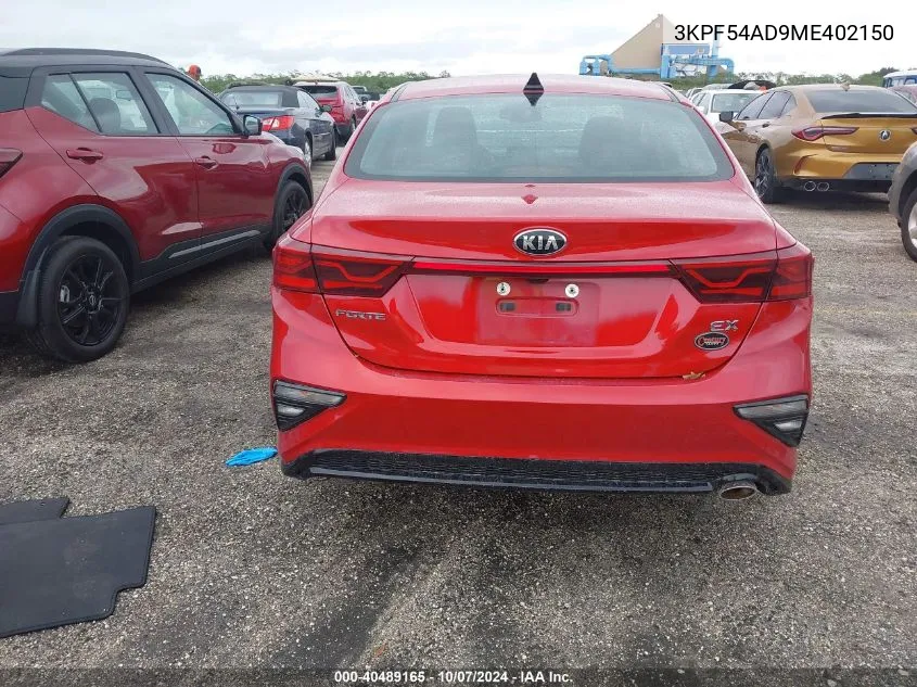 2021 Kia Forte Ex VIN: 3KPF54AD9ME402150 Lot: 40489165