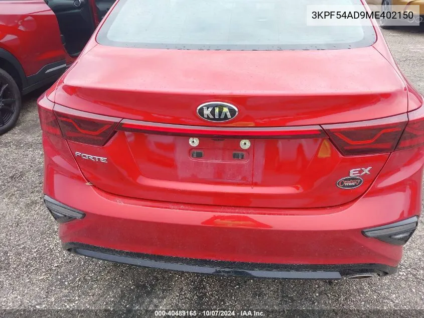 2021 Kia Forte Ex VIN: 3KPF54AD9ME402150 Lot: 40489165