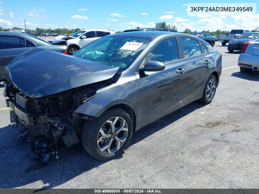 2021 Kia Forte Lxs VIN: 3KPF24AD3ME349549 Lot: 40500311