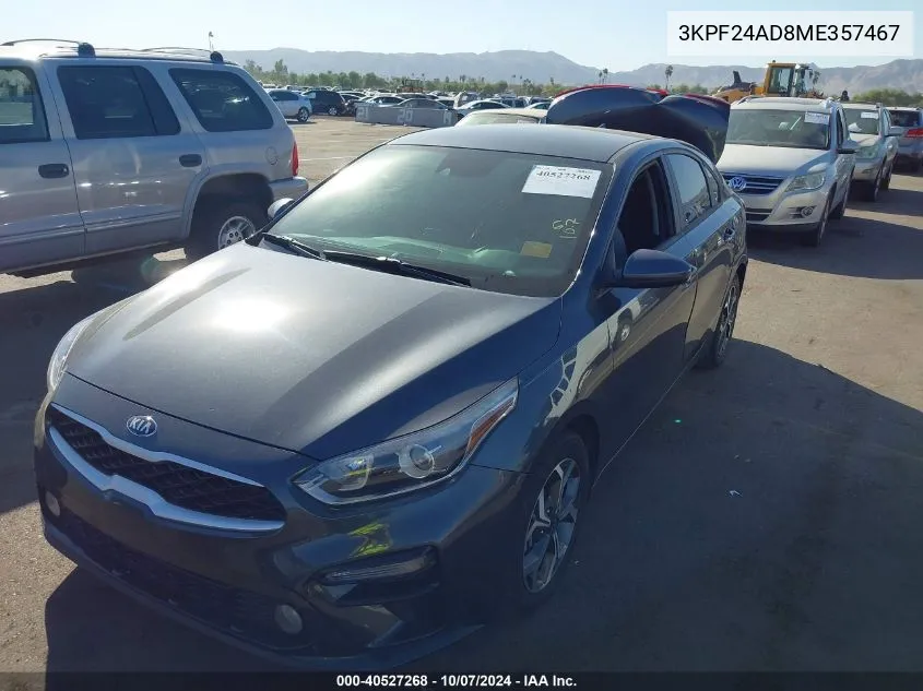 2021 Kia Forte Fe/Lxs VIN: 3KPF24AD8ME357467 Lot: 40527268