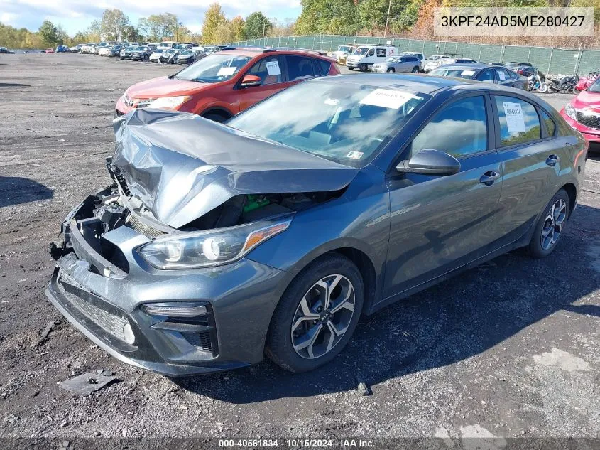 2021 Kia Forte Lxs VIN: 3KPF24AD5ME280427 Lot: 40561834