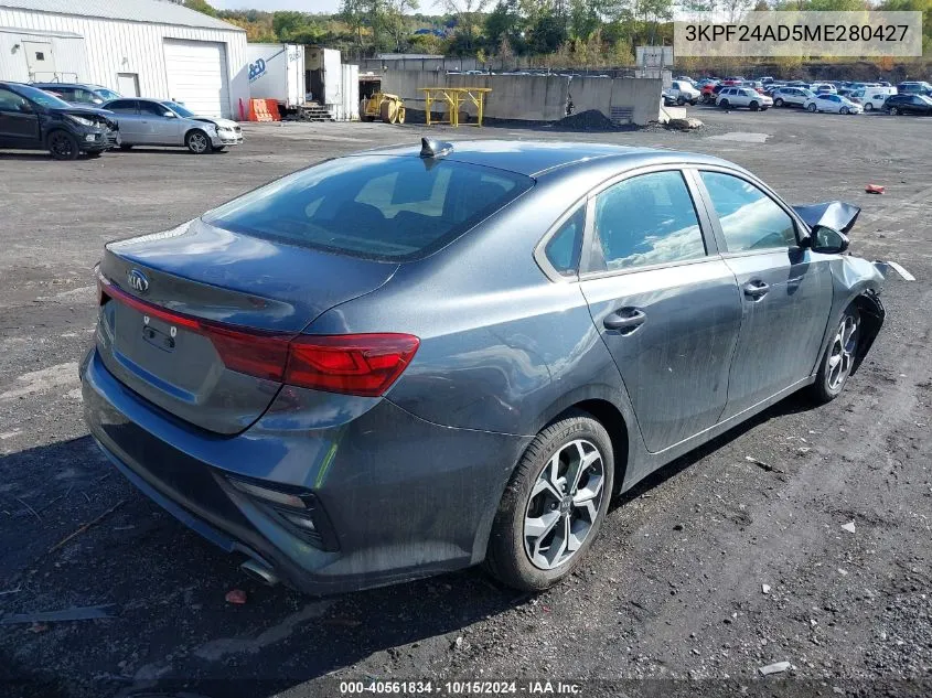 2021 Kia Forte Lxs VIN: 3KPF24AD5ME280427 Lot: 40561834