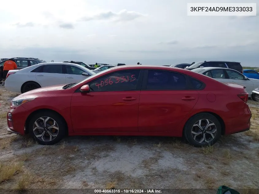 2021 Kia Forte Lxs VIN: 3KPF24AD9ME333033 Lot: 40563315