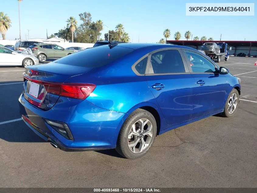 2021 Kia Forte Lxs VIN: 3KPF24AD9ME364041 Lot: 40593468