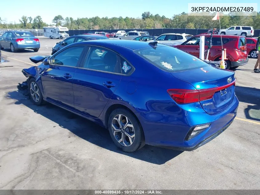 2021 Kia Forte Lxs VIN: 3KPF24AD6ME267489 Lot: 40599435