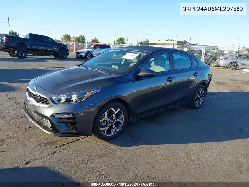 2021 Kia Forte Lxs VIN: 3KPF24AD6ME297589 Lot: 40608005