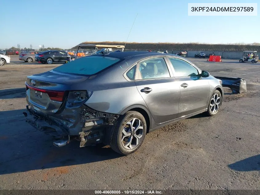 2021 Kia Forte Lxs VIN: 3KPF24AD6ME297589 Lot: 40608005