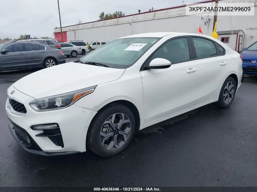 2021 Kia Forte Lxs VIN: 3KPF24AD7ME299609 Lot: 40636346