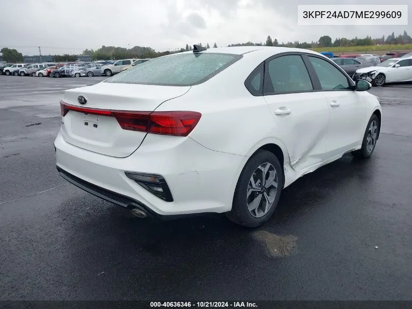 2021 Kia Forte Lxs VIN: 3KPF24AD7ME299609 Lot: 40636346