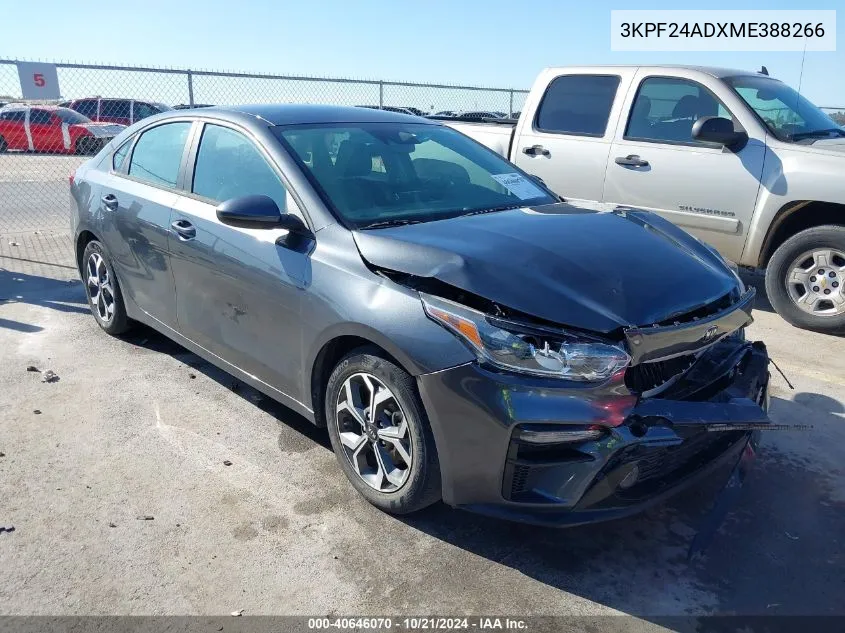 2021 Kia Forte Lxs VIN: 3KPF24ADXME388266 Lot: 40646070