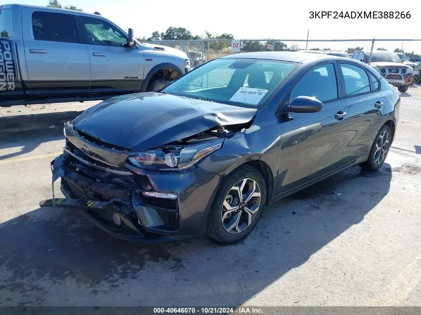 2021 Kia Forte Lxs VIN: 3KPF24ADXME388266 Lot: 40646070