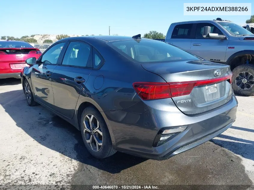 2021 Kia Forte Lxs VIN: 3KPF24ADXME388266 Lot: 40646070