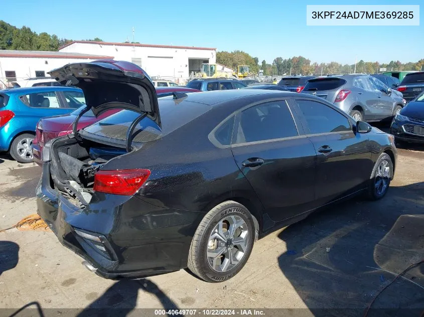 2021 Kia Forte Lxs VIN: 3KPF24AD7ME369285 Lot: 40649707