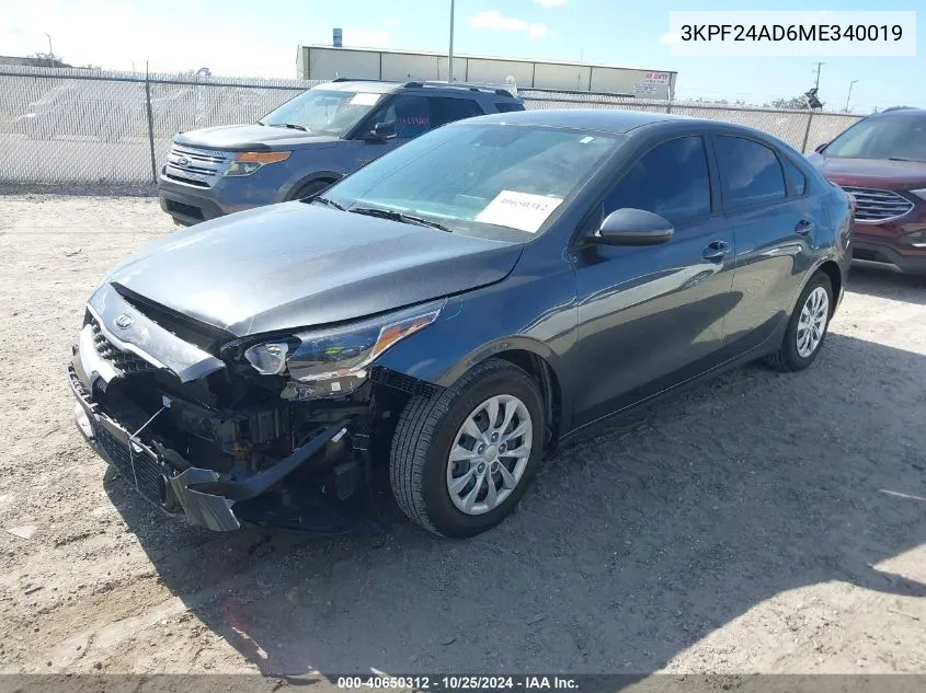 2021 Kia Forte Fe VIN: 3KPF24AD6ME340019 Lot: 40650312