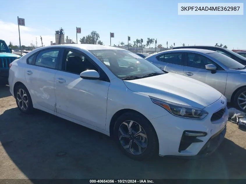 3KPF24AD4ME362987 2021 Kia Forte Lxs