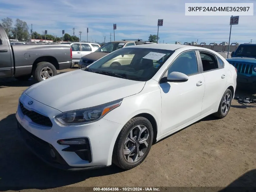 3KPF24AD4ME362987 2021 Kia Forte Lxs