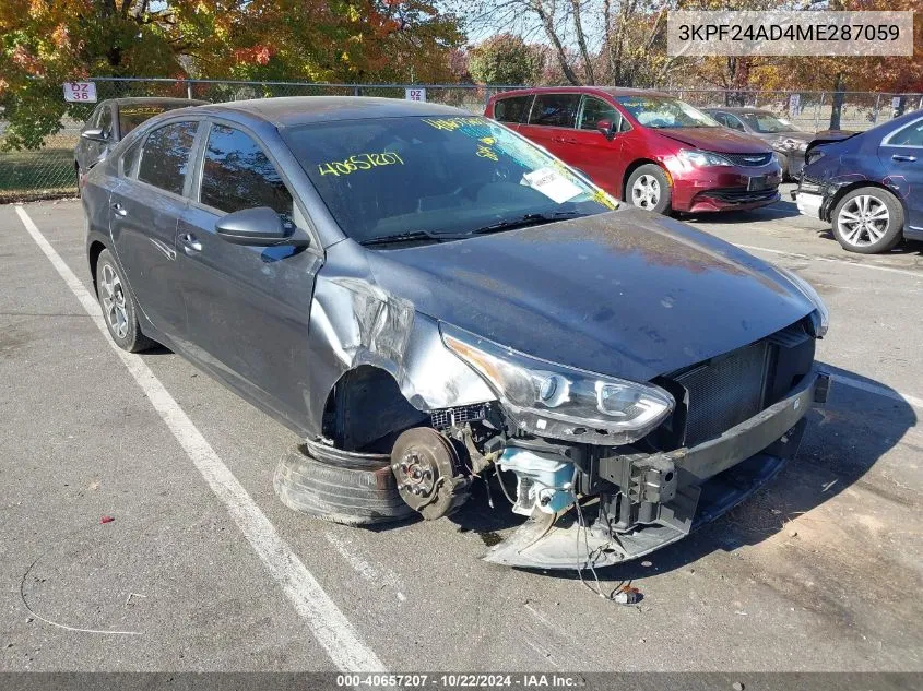 2021 Kia Forte Lxs VIN: 3KPF24AD4ME287059 Lot: 40657207