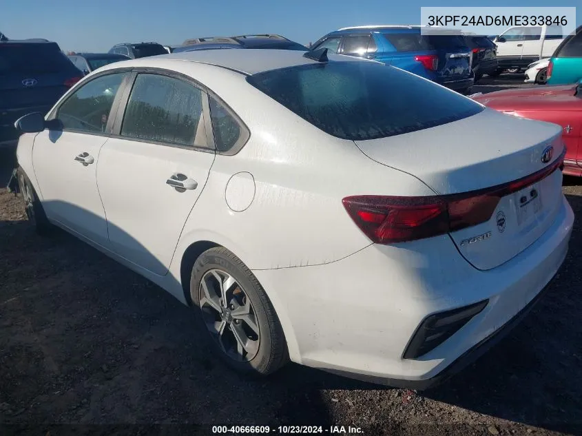 2021 Kia Forte Lxs VIN: 3KPF24AD6ME333846 Lot: 40666609