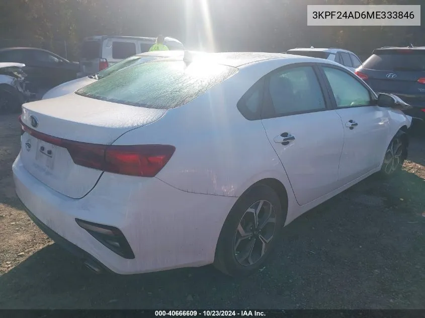 2021 Kia Forte Lxs VIN: 3KPF24AD6ME333846 Lot: 40666609