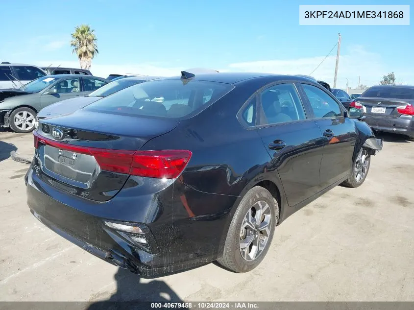 2021 Kia Forte Lxs VIN: 3KPF24AD1ME341868 Lot: 40679458