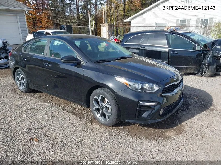 2021 Kia Forte Lxs VIN: 3KPF24AD6ME412143 Lot: 40710521