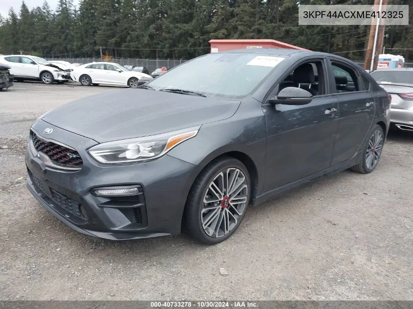 2021 Kia Forte Gt VIN: 3KPF44ACXME412325 Lot: 40733278