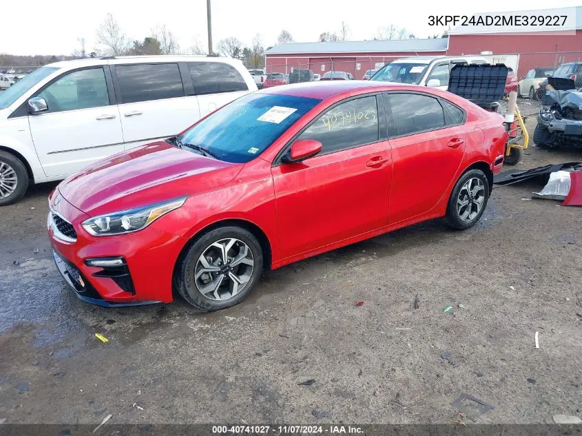 2021 Kia Forte Lxs VIN: 3KPF24AD2ME329227 Lot: 40741027