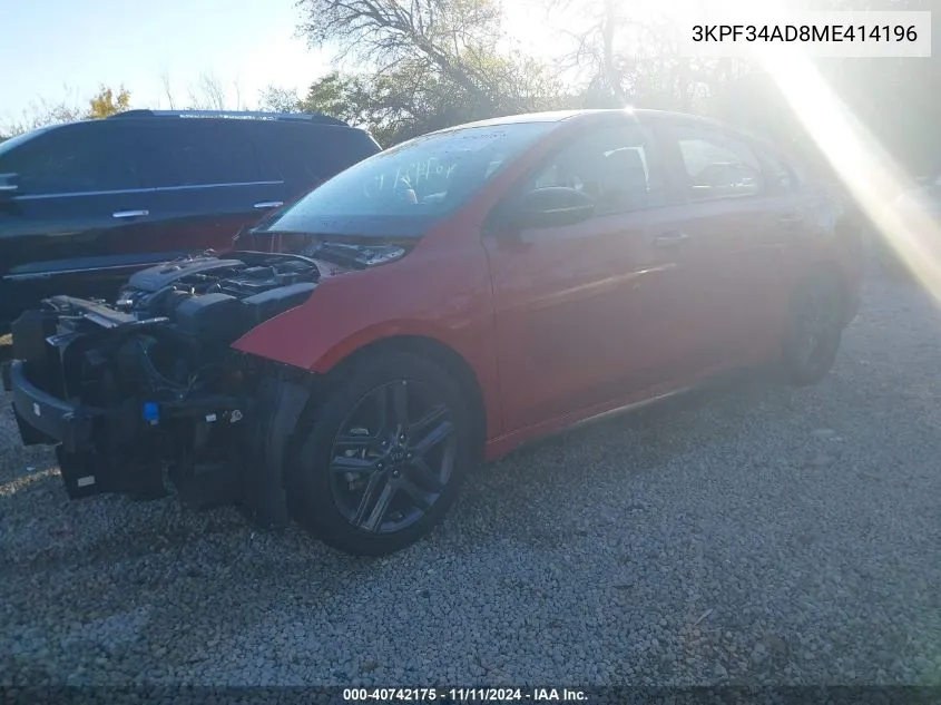 2021 Kia Forte Gt-Line VIN: 3KPF34AD8ME414196 Lot: 40742175