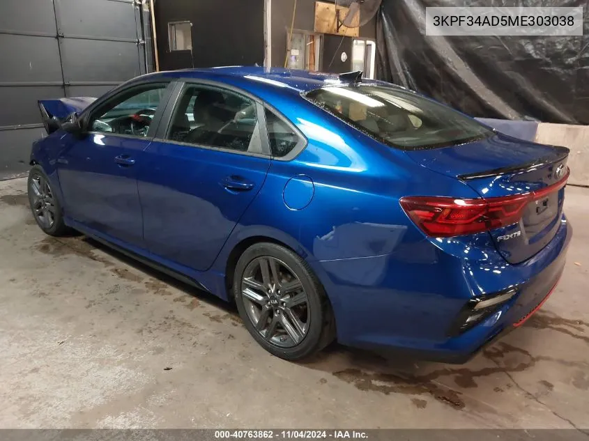 2021 Kia Forte Gt-Line VIN: 3KPF34AD5ME303038 Lot: 40763862