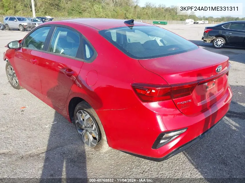 2021 Kia Forte Lxs VIN: 3KPF24AD1ME331311 Lot: 40765532