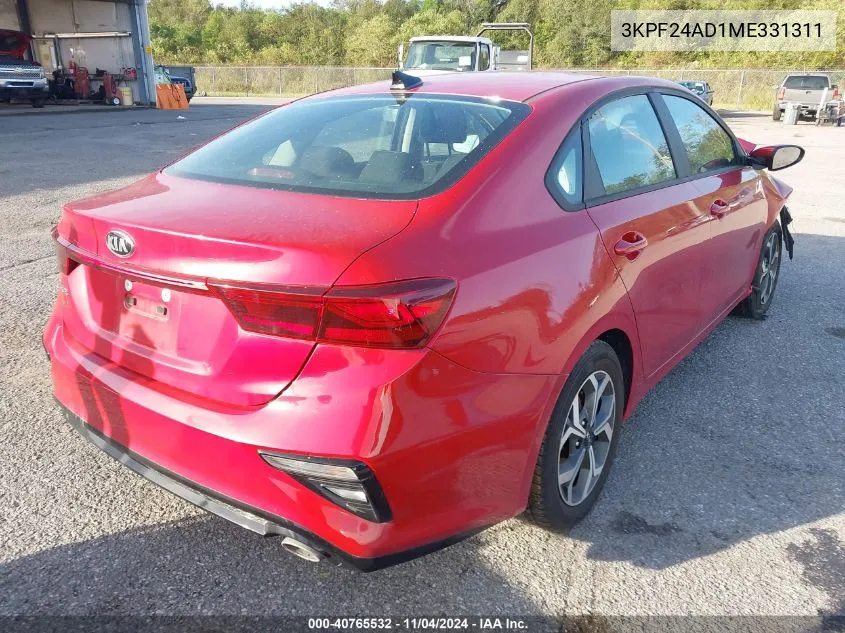 2021 Kia Forte Lxs VIN: 3KPF24AD1ME331311 Lot: 40765532