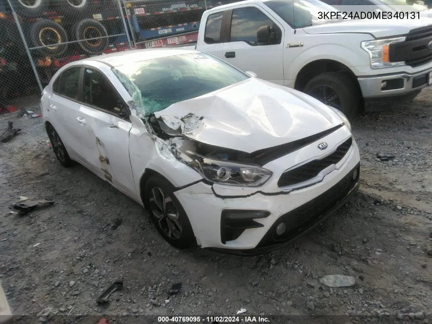 2021 Kia Forte Lxs VIN: 3KPF24AD0ME340131 Lot: 40769095