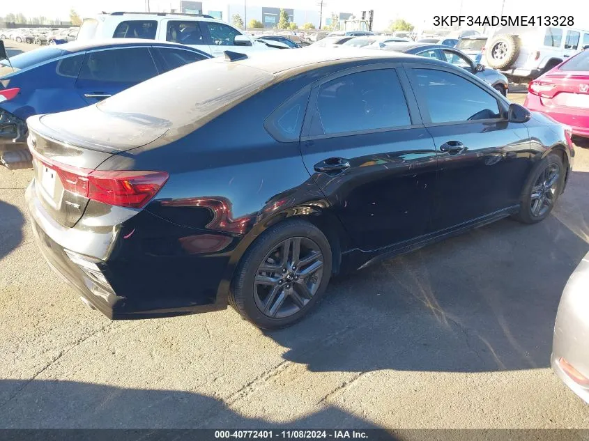 2021 Kia Forte Gt-Line VIN: 3KPF34AD5ME413328 Lot: 40772401